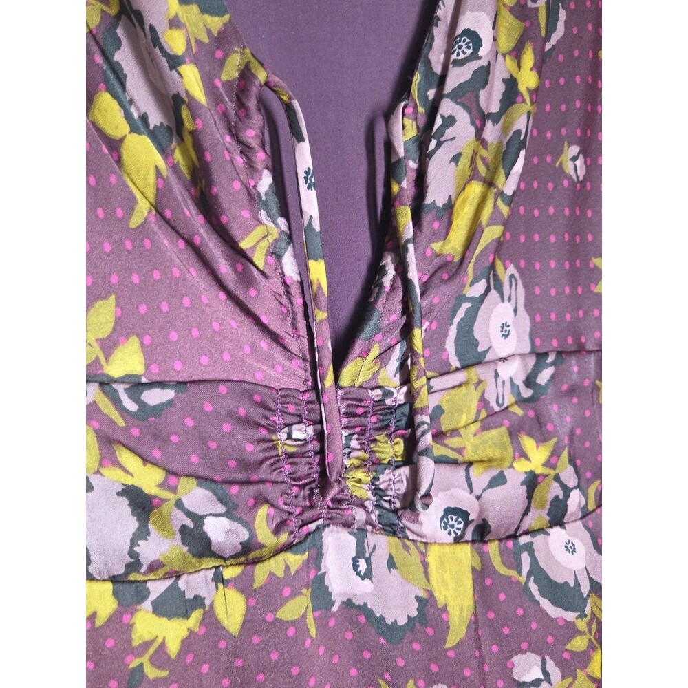 Free People Dress Morning Light Mini Purple Floral Keyhole sz10 Whimsy Fairy EUC - Picture 16 of 16